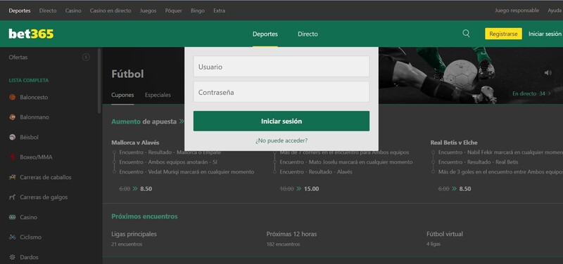 sesion bet365 colombia